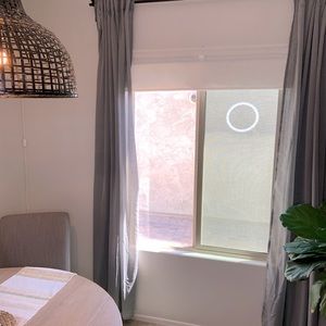 1 Pair Gray Sheer Curtains